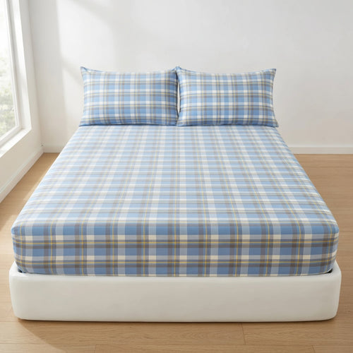 Drap Housse Coton - Rayé Confort Absolu et Durabilité
