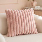 Housse de Coussin Tricotée Polyester Rose