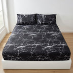 Drap Housse Polyester Motif Géométrique Confort Élégant