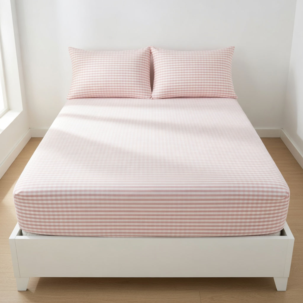 Drap Housse Coton - Rayé Confort et Douceur Absolue