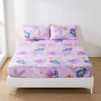 Drap Housse Fleuri Violet Doux et Respirant pour Lit