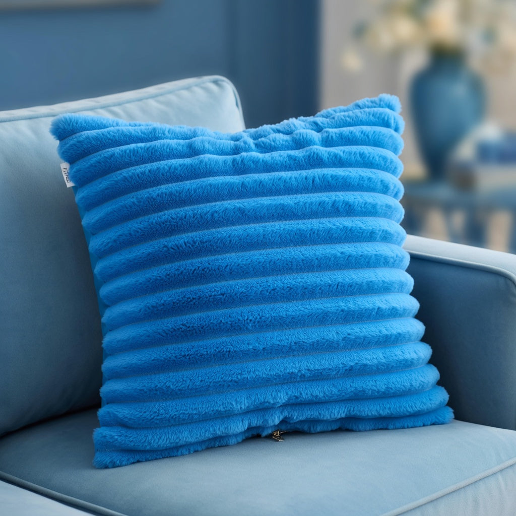 Housse de Coussin Polyester Tricoté Uni