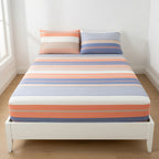 Drap Housse Coton - Rayé pour Sommeil Luxueux