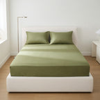 Drap Housse Vert Polyester Premium Ajustement Parfait et Douceur