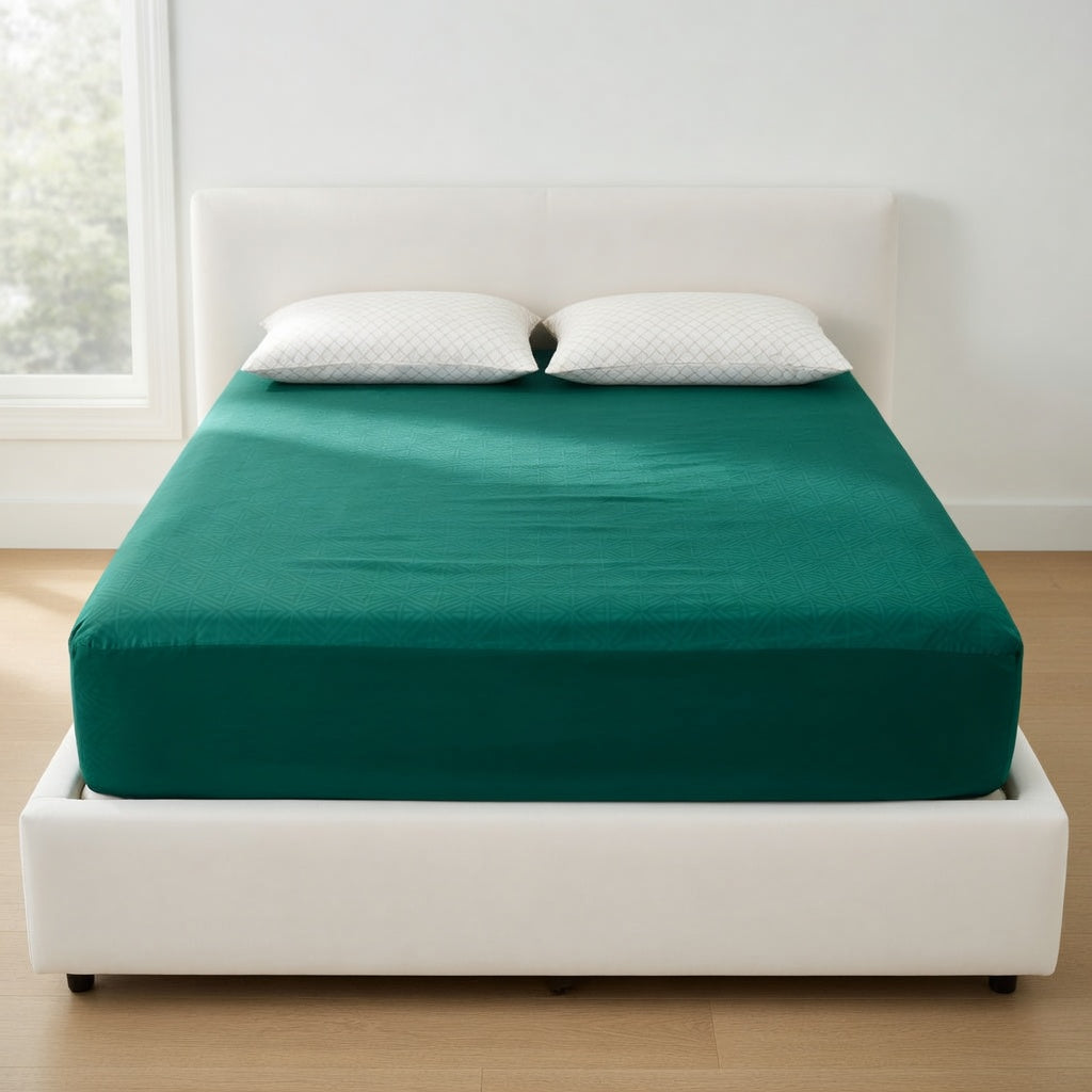 Drap Housse Vert Coton Polyester Confort Premium