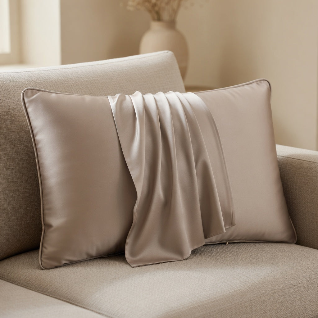 Housse de Coussin en Soie de Mûrier 100% Naturelle Confort Absolu