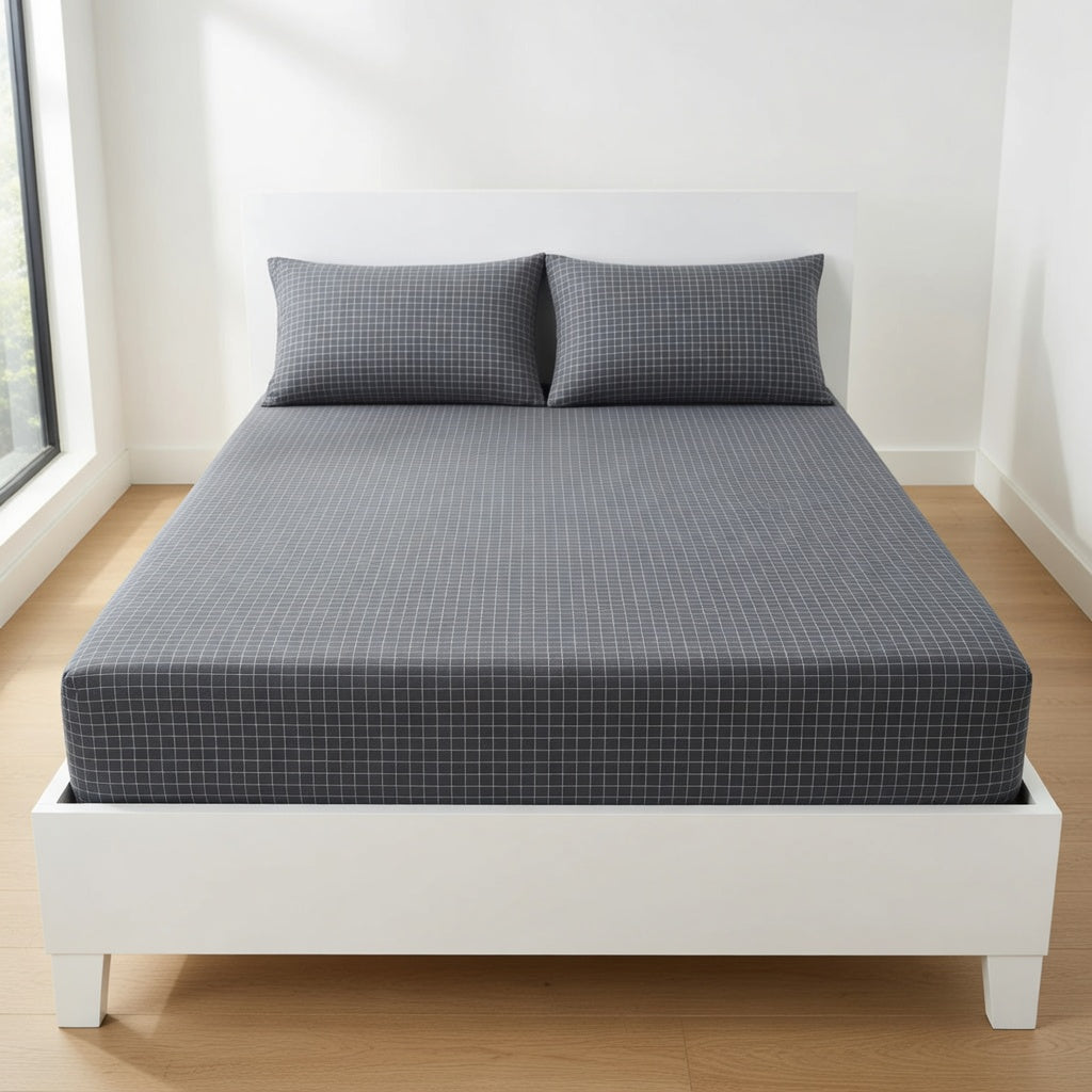 Drap Housse Coton - Rayures Imprimées Confort Absolu