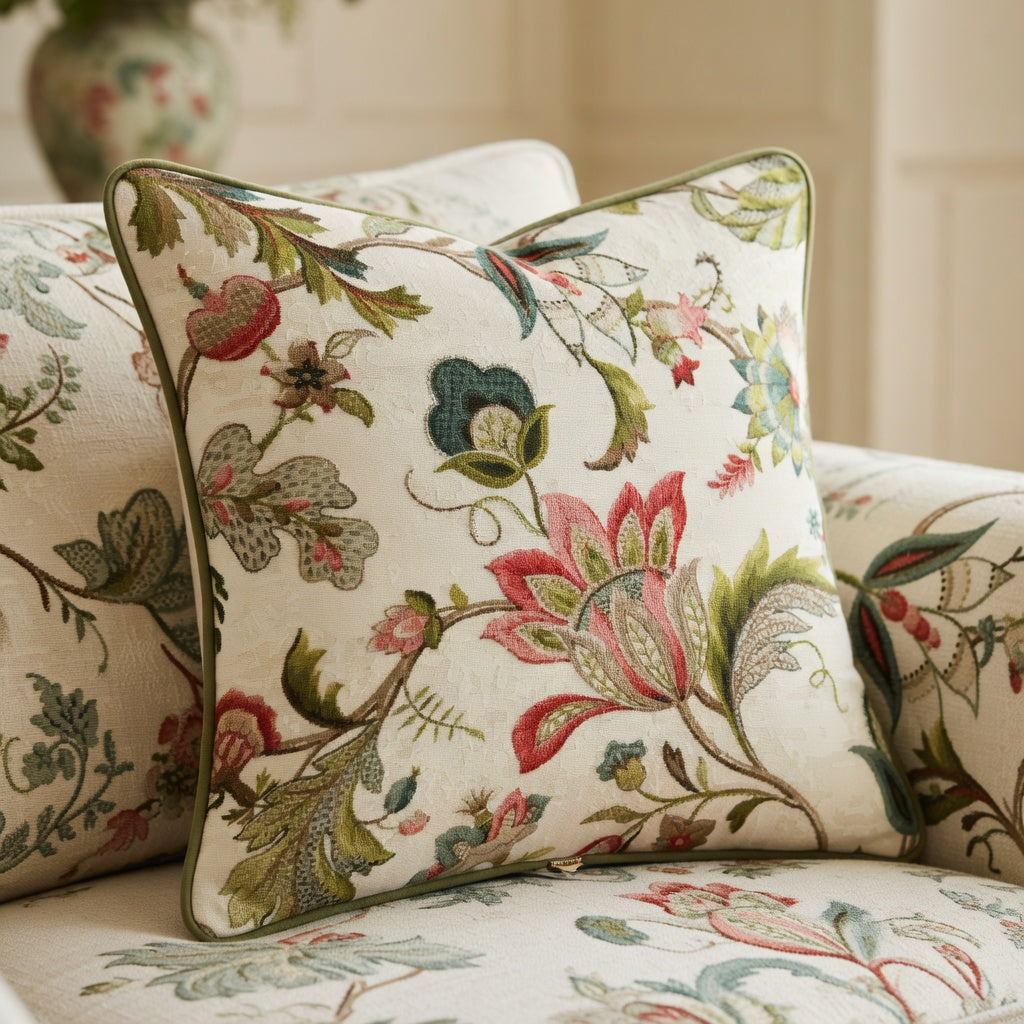 Housse de Coussin Fleurie en Peluche - Confort Luxueux au Quotidien