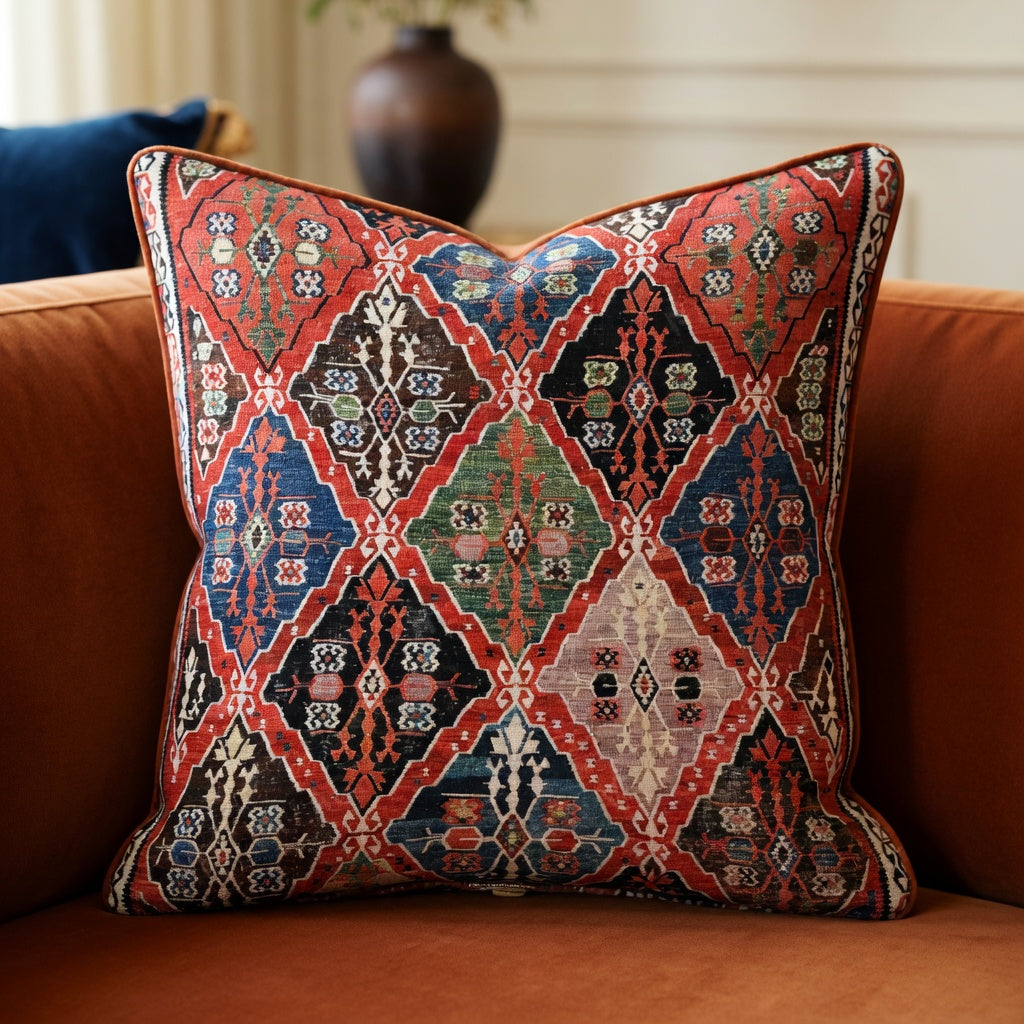 Housse de Coussin Bohème en Plush pour un Confort Raffiné