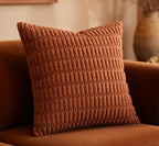 Housse de Coussin Corduroy Terracotta Douce et Chic