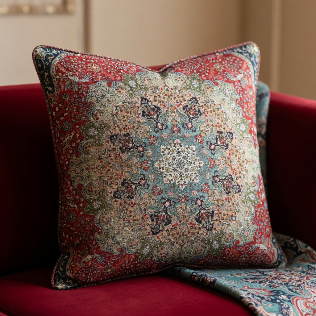 Housse de Coussin Bohème en Plush Velouté pour Intérieurs Chaleureux
