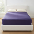Drap Housse Violet Uni Coton Polyester Confort Luxe