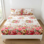 Drap Housse Fleuri Polyester Confort Absolu