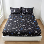 Drap Housse Noir Motif Polyester