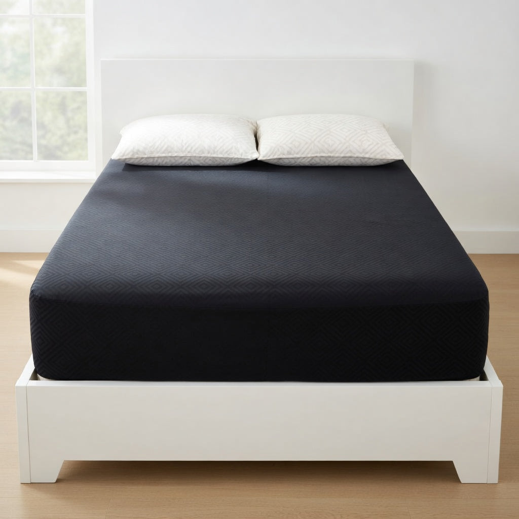 Drap Housse Noir Uni Coton Polyester Confort Absolu