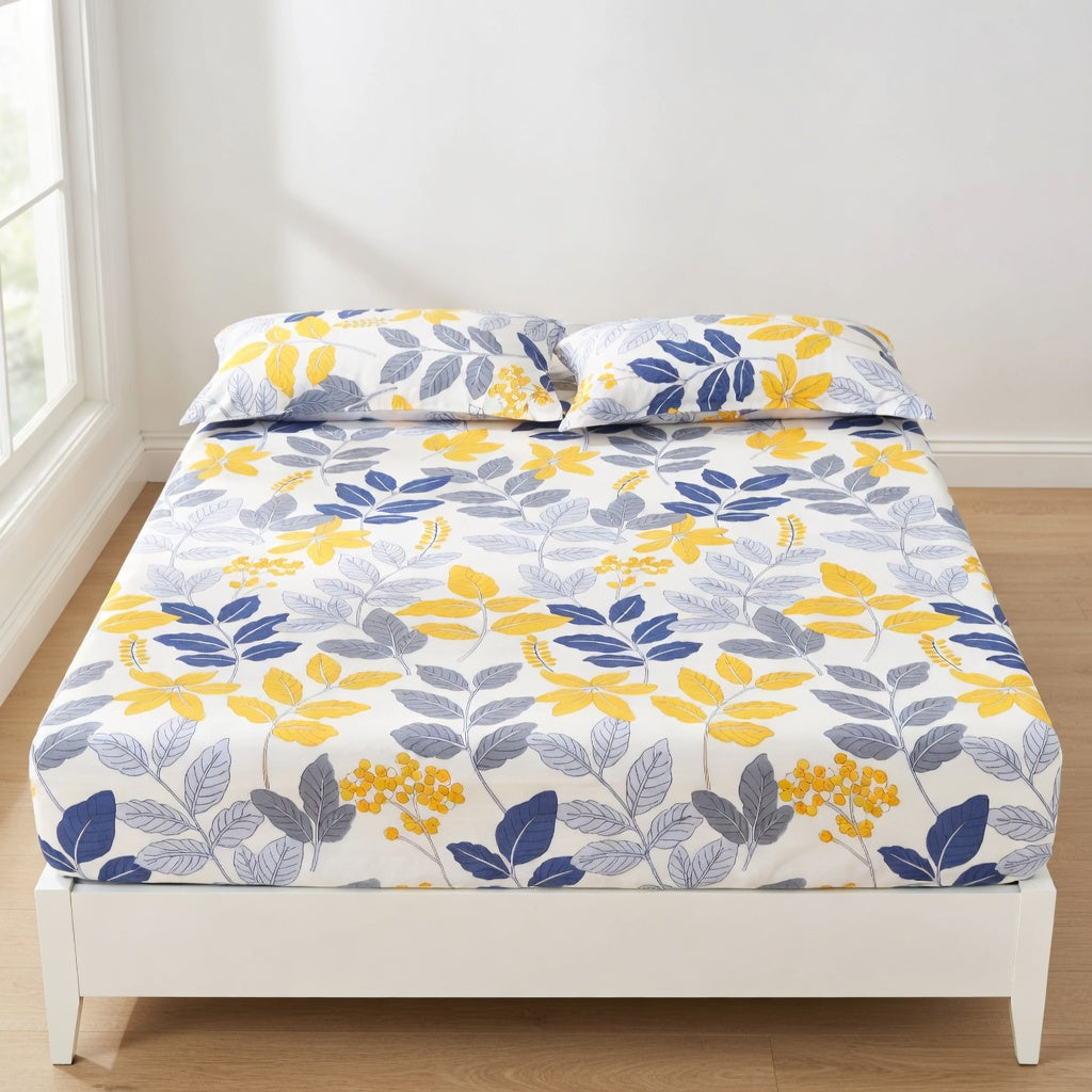 Drap Housse Fleuri Polyester Confort Absolu