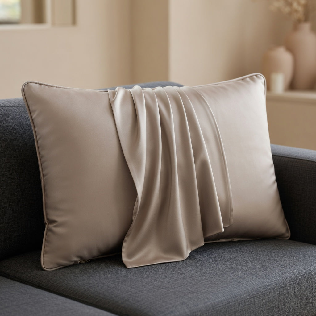 Housse de Coussin en Soie de Mûrier 100% Naturelle Confort Absolu