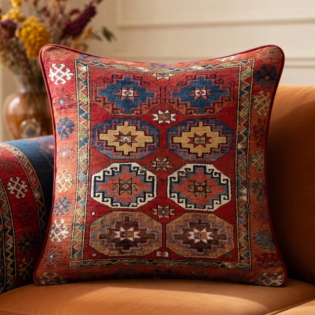 Housse de Coussin Bohème en Peluche Douce et Raffinée