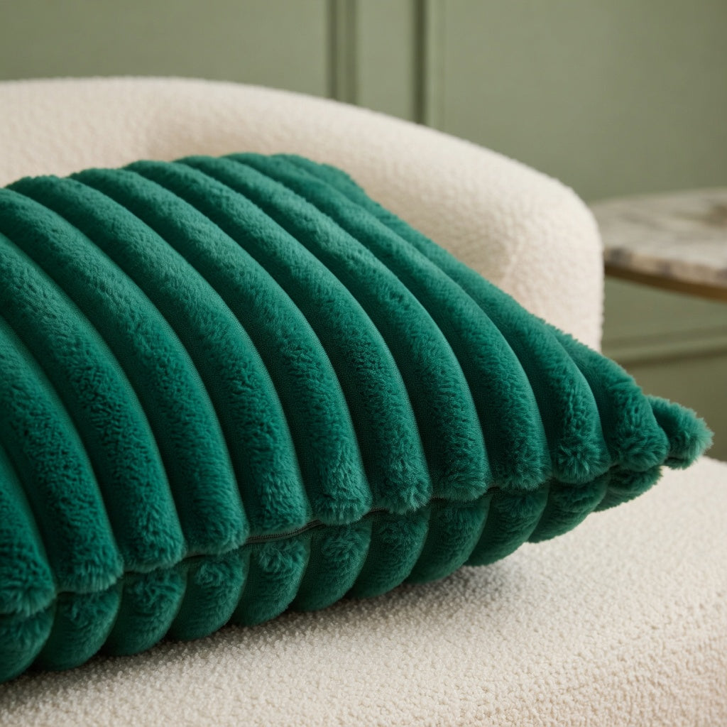 Housse de Coussin Polyester Tricoté Verte
