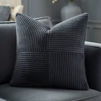 Housse de Coussin Rayée en Coton Corduroy