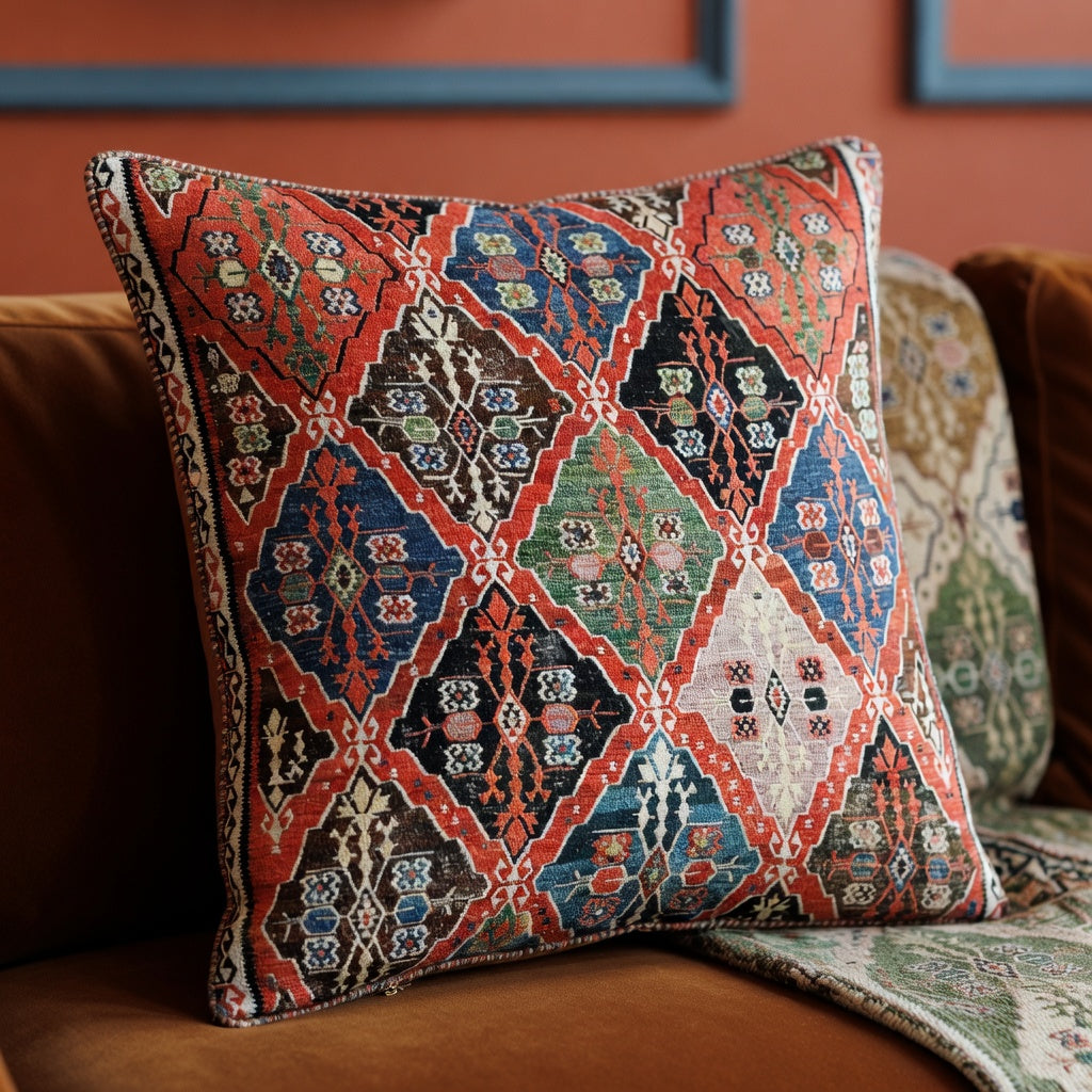 Housse de Coussin Bohème en Plush pour un Confort Raffiné