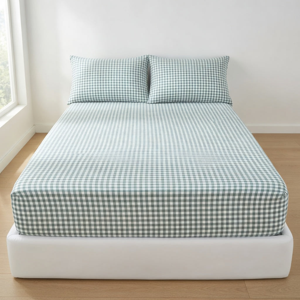 Drap Housse Coton - Imprimé Rayé Confort Élégant