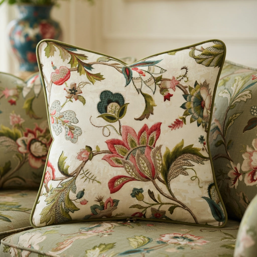 Housse de Coussin Fleurie en Peluche - Confort Luxueux au Quotidien