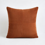 Housse de Coussin Rayée Corduroy Terracotta