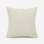 Housse de Coussin Rayée Velours Côtelé en Coton Premium