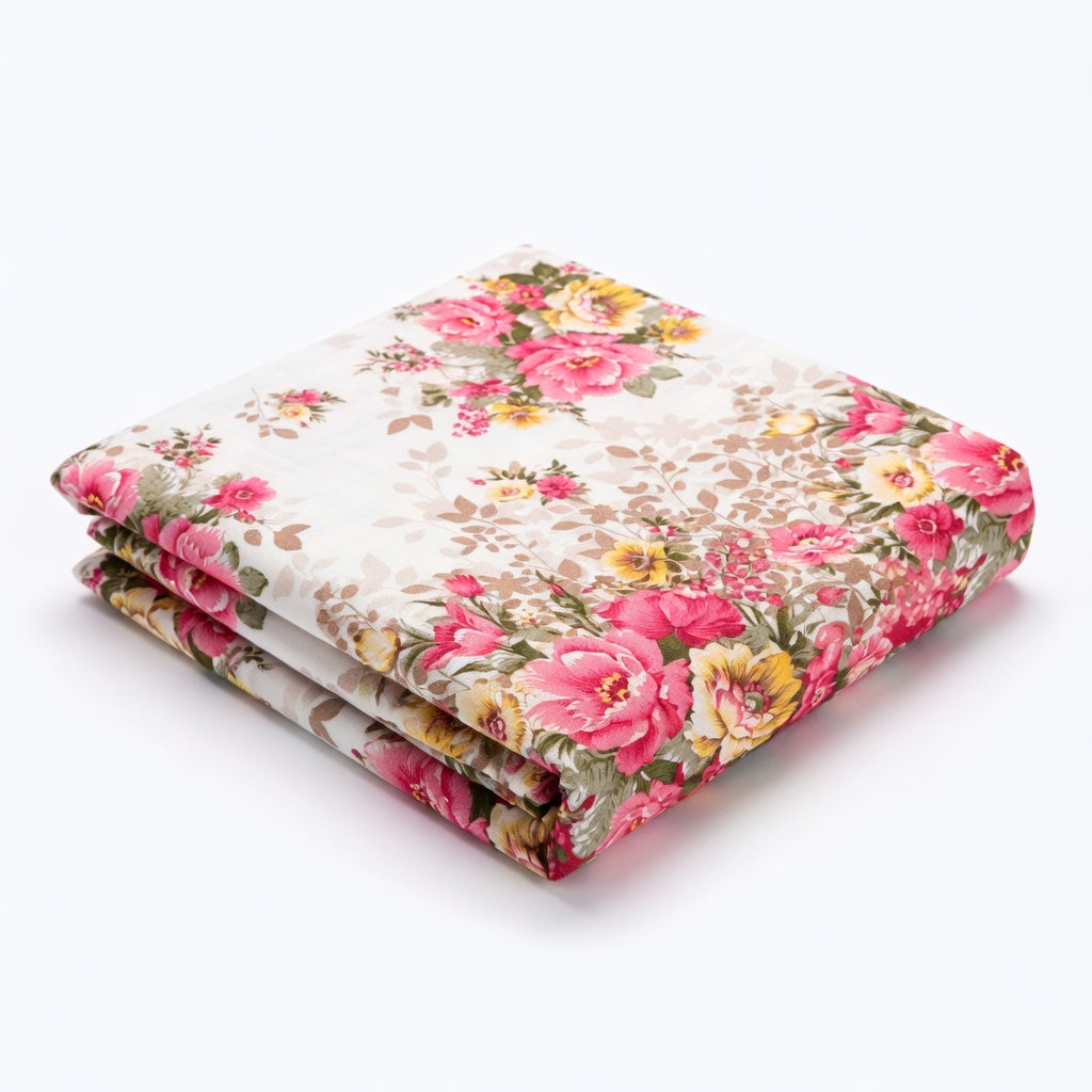 Drap Housse Fleuri Polyester Confort Absolu