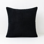 Housse de Coussin Rayée Coton Velours pour Canapé Élégant