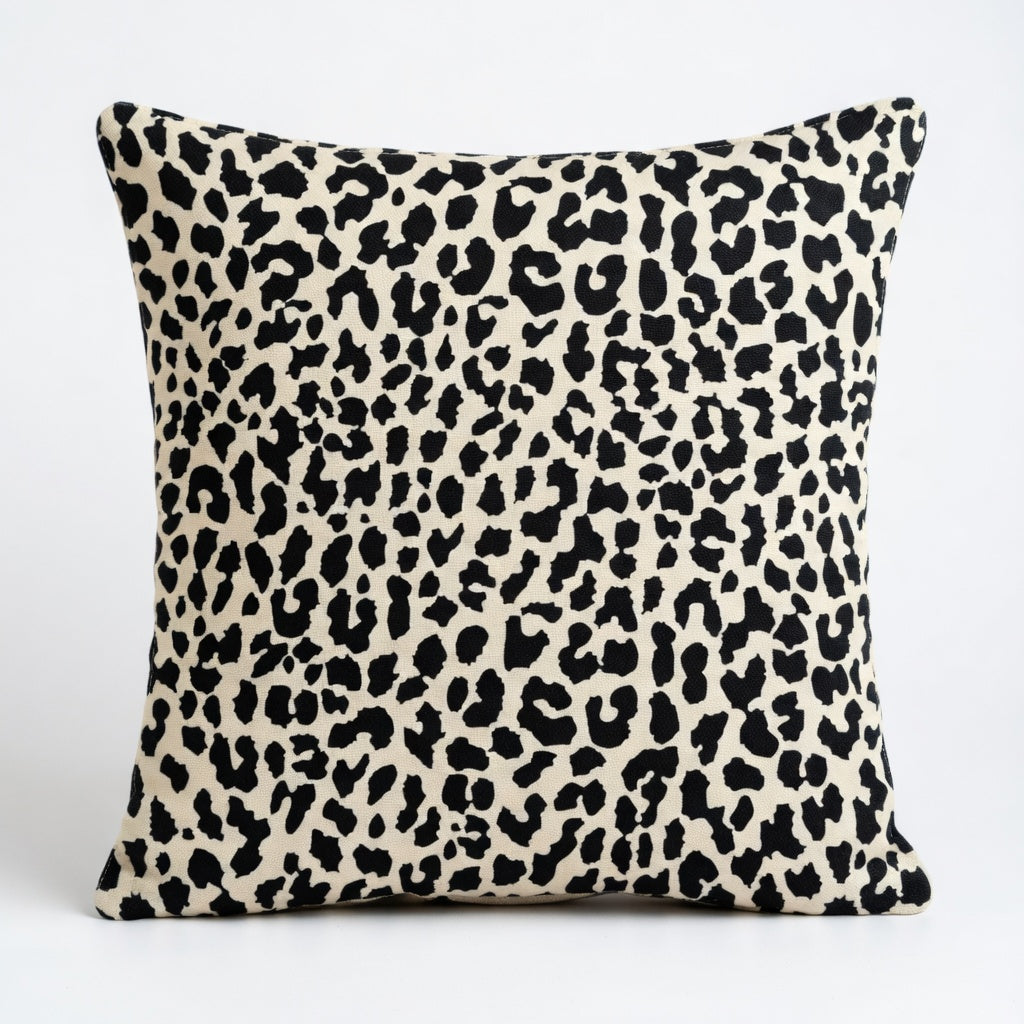 Housse de Coussin Imprimée Ethnique ou Léopard en Polyester