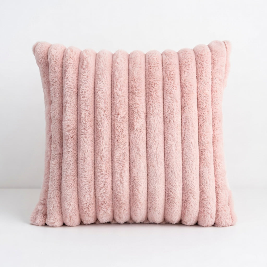 Housse de Coussin Tricotée Polyester Rose