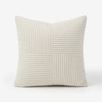 Housse de Coussin Rayée en Velours Côtelé Premium