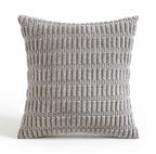 Housse de Coussin Velours Côtelé Douceur Grise