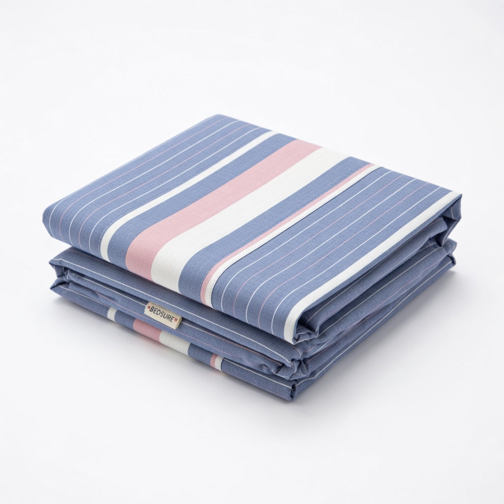 Drap Housse Coton Rayé pour Sommeil Doux et Luxueux