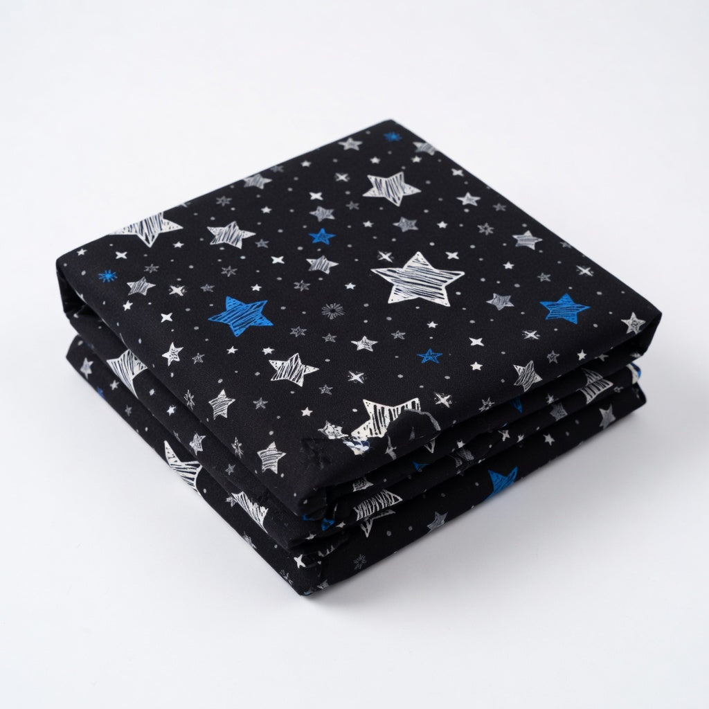 Drap Housse Noir Motif Polyester