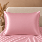 Taie d'Oreiller Rose en Soie de Mûrier
