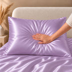 Taie d'Oreiller Violette en Soie de Mûrier